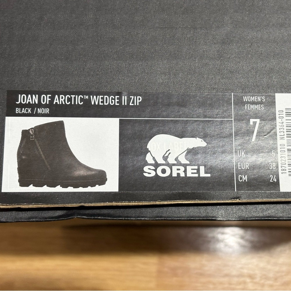 Sorel Joan of Arctic Black Wedge II Zip Boots